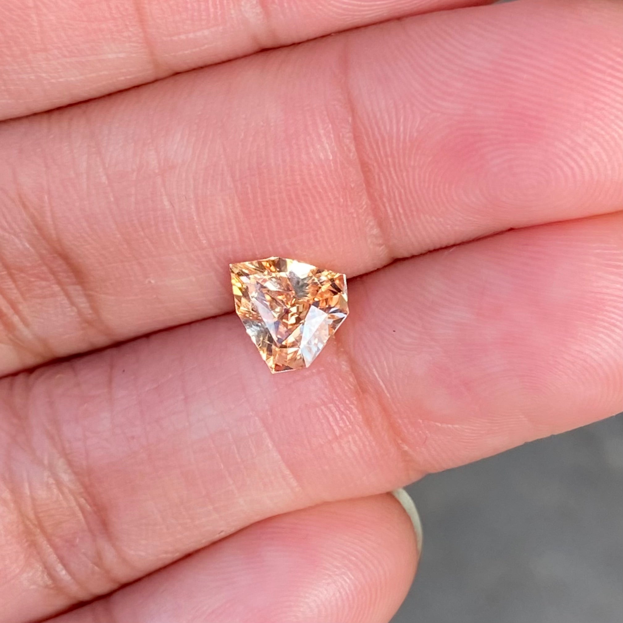 1.53 ct Ceylon Peach Sapphire Shield Cut Natural Heated