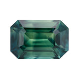2.04 ct Bluish Green Emerald Cut Madagascar Sapphire Unheated Gemstone