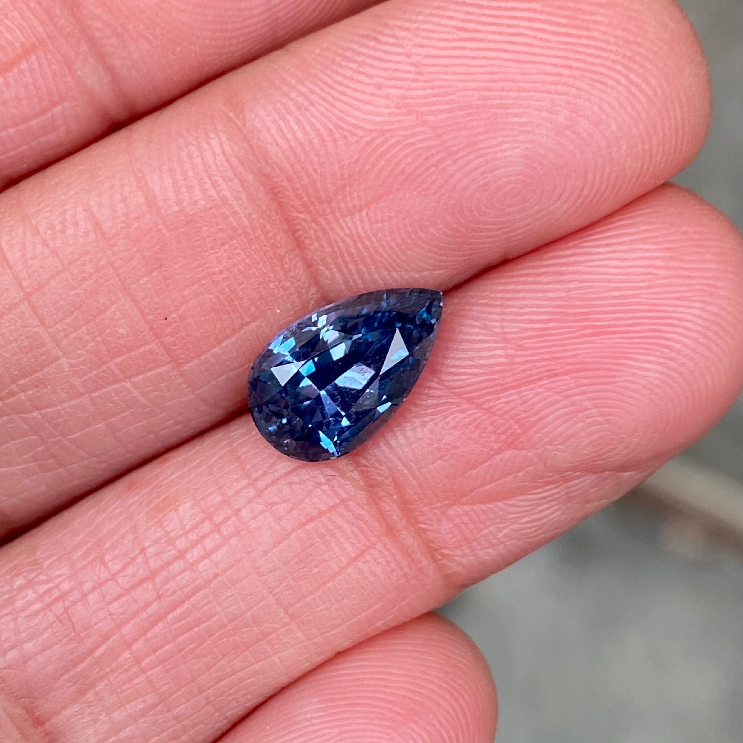 2.72 ct Blue Sapphire Pear - Natural Heated Certified Gemstone