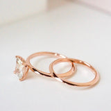 Champagne Sapphire Solitaire Rose Gold Ring