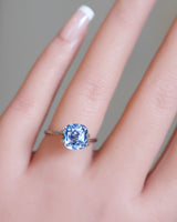 3.51 ct Periwinkle Blue Cushion Sapphire GIA Unheated Gemstone