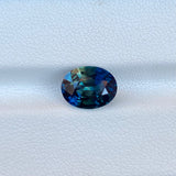 3.37 ct Blue Yellow Green Oval Sapphire Unheated Gem