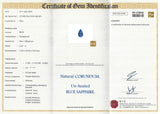 3.23 ct Steel Blue Sapphire Pear Natural Unheated