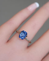 3.36 ct Blue Sapphire Emerald Cut Natural Unheated GIA Certified Gems