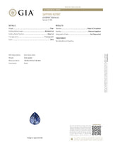 3.44 ct Blue Sapphire Pear GIA Certified Unheated Gems