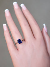 2.66 ct Royal Blue Sapphire Emerald Cut Natural Heated Sri Lanka
