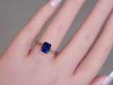 2.66 ct Royal Blue Sapphire Emerald Cut Natural Heated Sri Lanka
