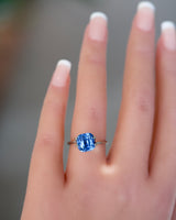 4.02 ct Blue Sapphire Cushion GIA Unheated Madagascar Gem