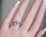 3.51 ct Periwinkle Blue Cushion Sapphire GIA Unheated Gemstone