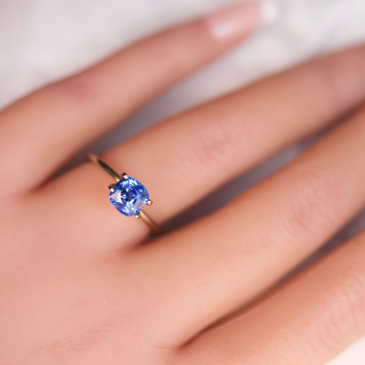 2.02 ct Blue Cushion Sapphire Heated Gem