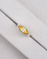 Marquise Yellow Sapphire Solitaire Signet Ring