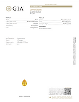 1.79 ct Golden Yellow Sapphire Pear GIA Unheated Sri Lanka Gem