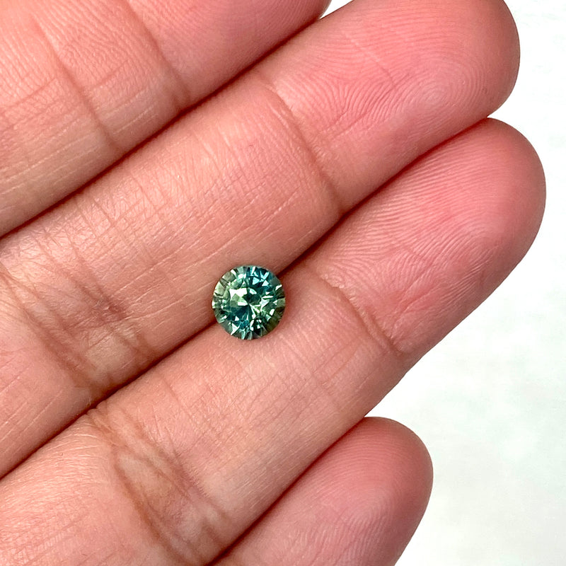 1.15 ct Green Parti Sapphire Round Natural Unheated