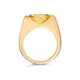 Marquise Yellow Sapphire Solitaire Signet Ring