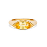 Marquise Yellow Sapphire Solitaire Signet Ring