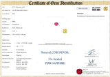 pink oval sapphire for sale - natural stone certificate