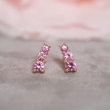 STARLET Pink Sapphire Stud Earrings 18k Rose Gold