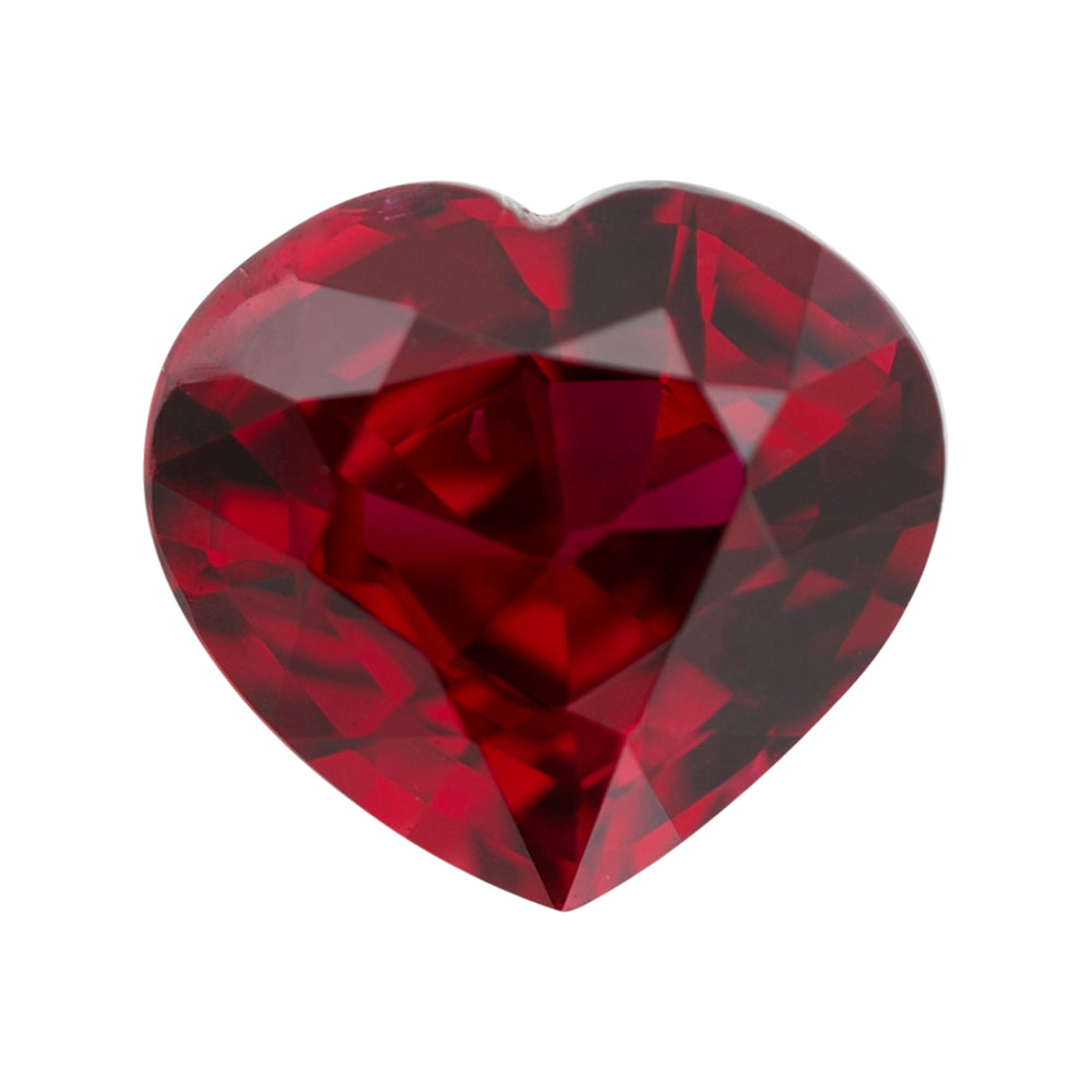 A mozambique heart-shaped red ruby natural gemstone