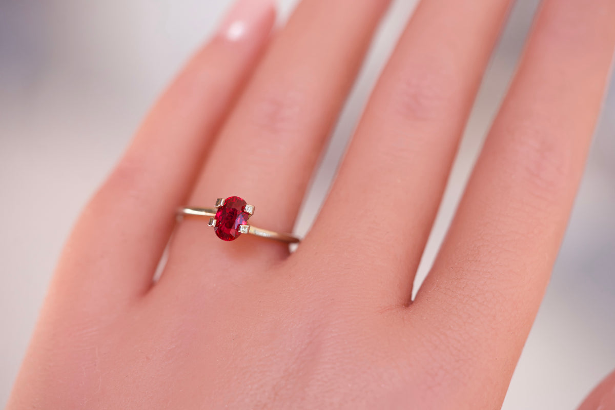 1.00 ct Red Ruby GIA Certified Heated Oval Cut Gemstone