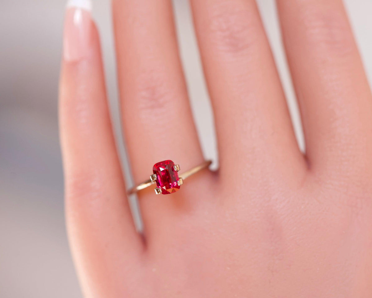 1.50 ct Red Ruby GIA Certified Unheated Cushion Cut Gemstone