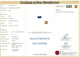 1.53 ct Blue Emerald Cut Ceylon Sapphire Heated Gem