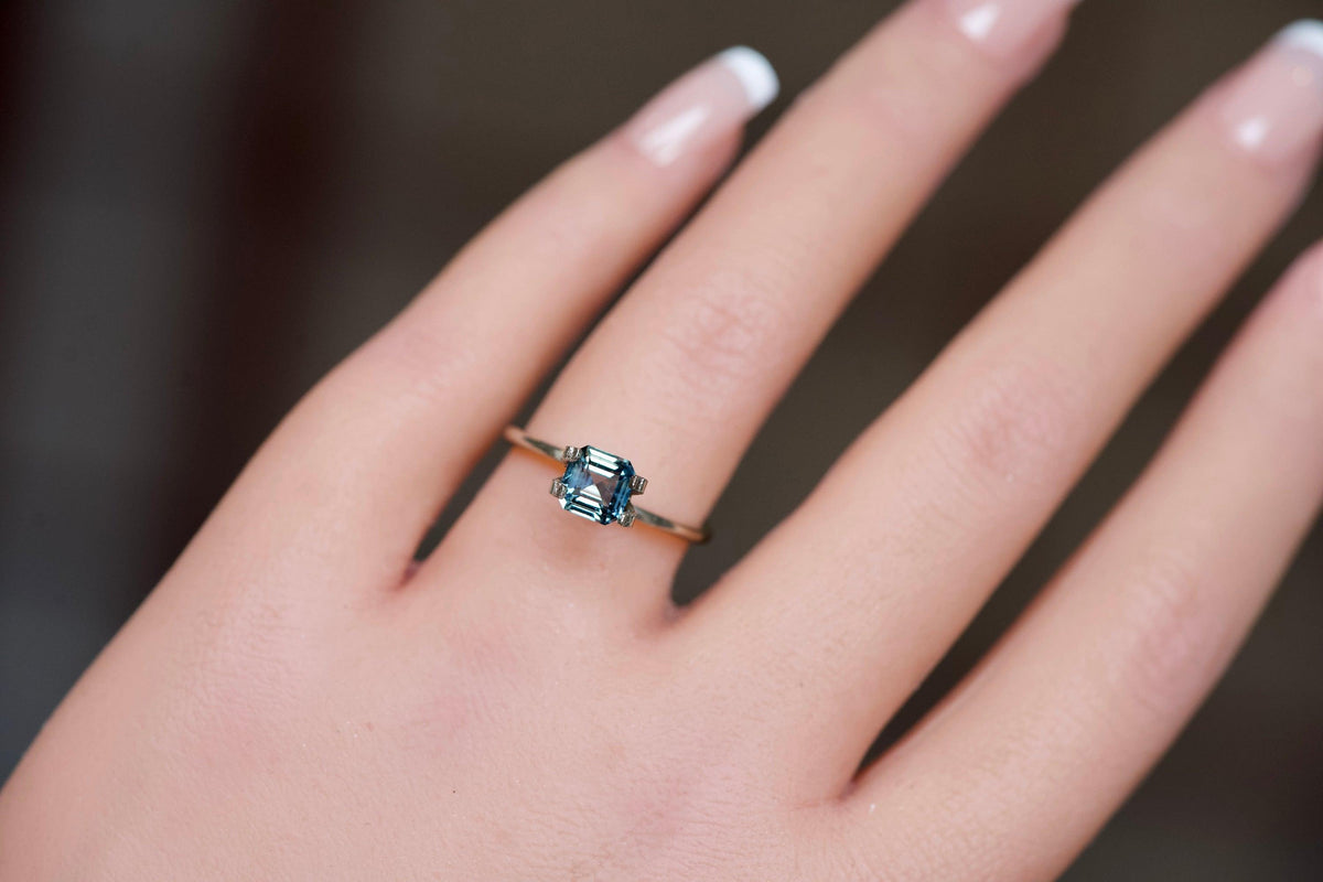 Square Emerald Cut green Madagascar Sapphire