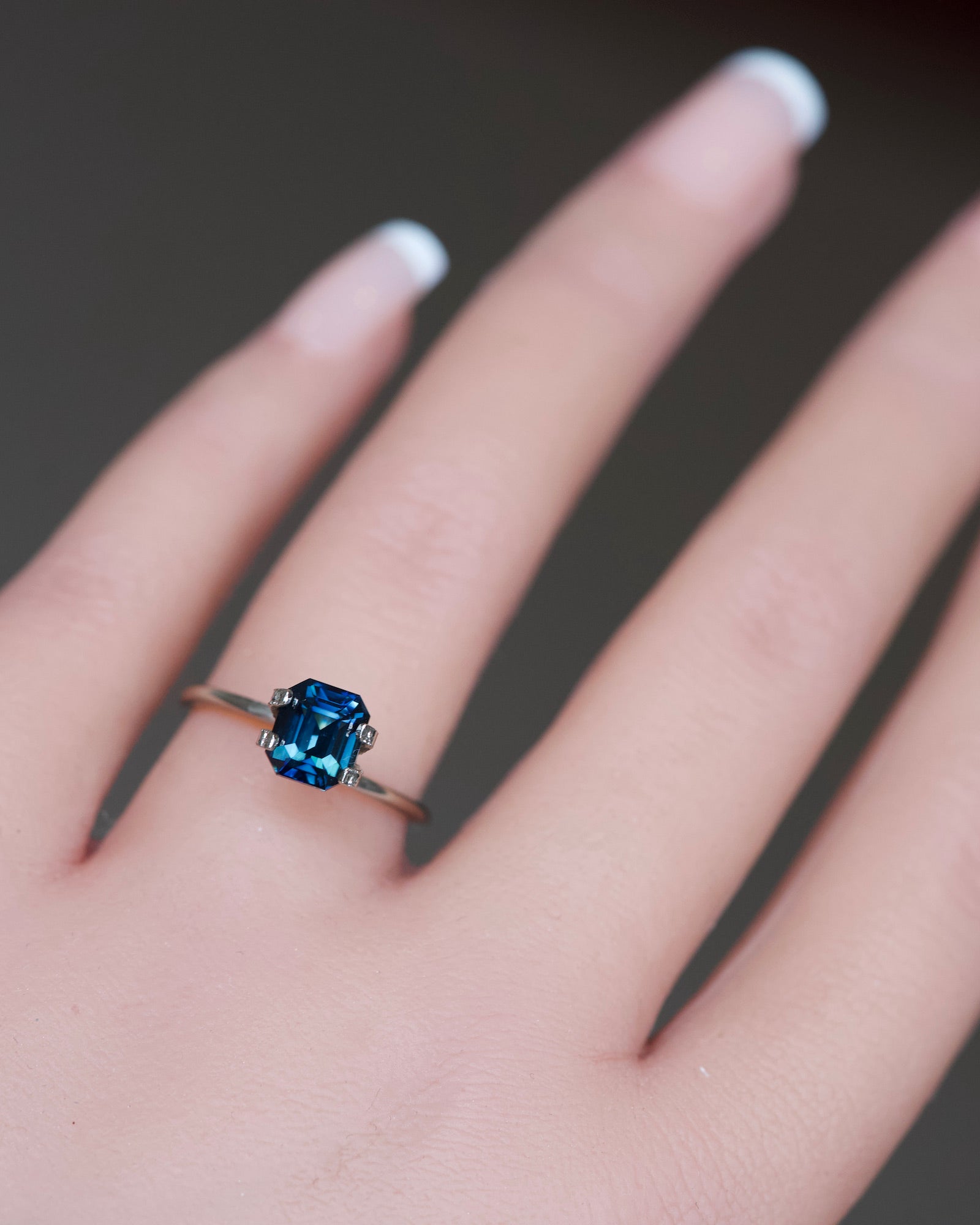 2.03 ct Bluish Green Emerald Cut Madagascar Sapphire