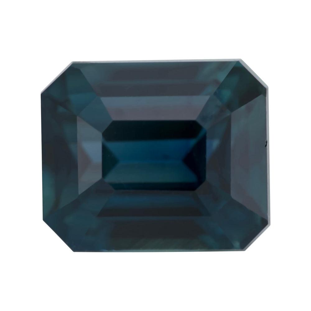2.02 ct Greenish Blue Emerald Cut Madagascar Sapphire