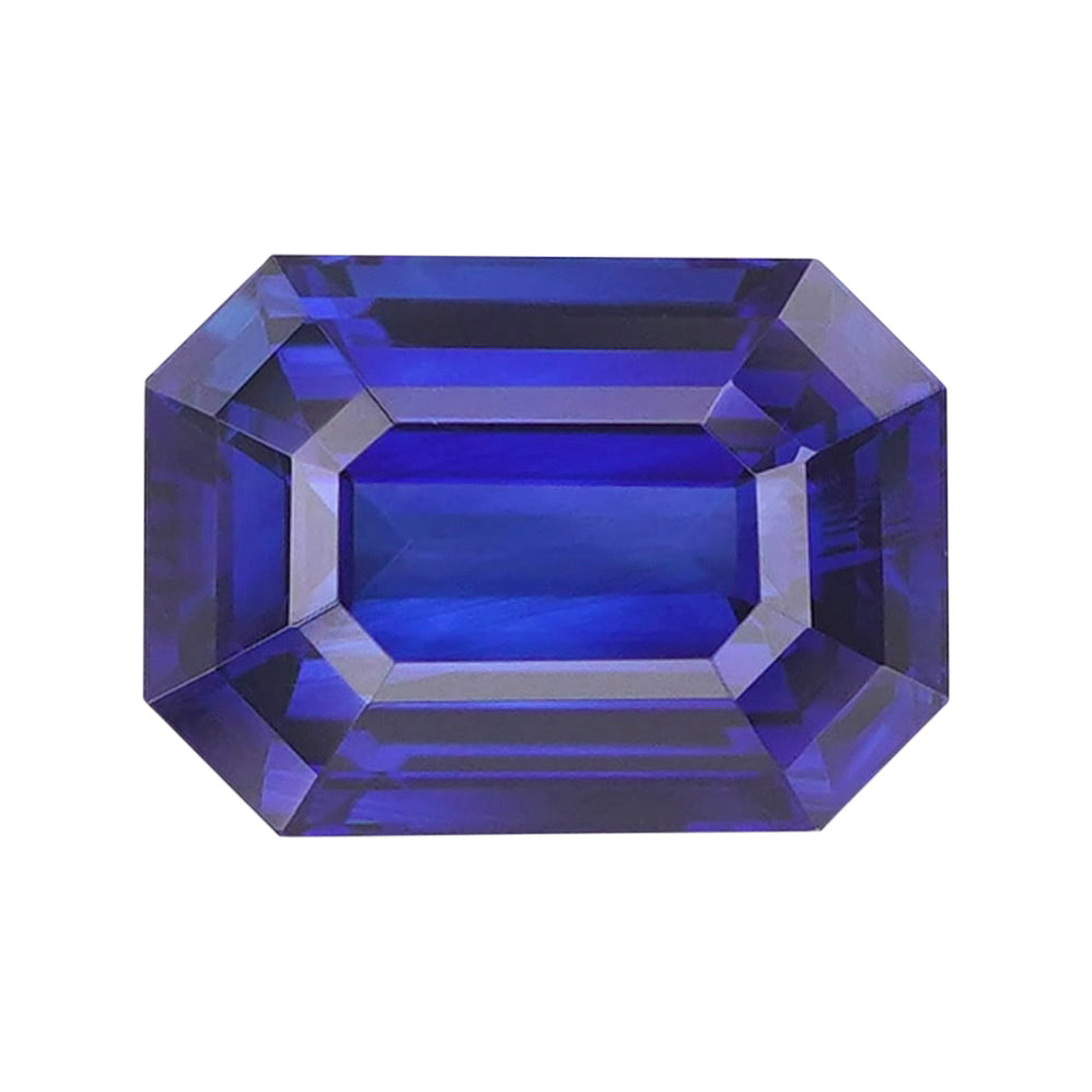 3.18 ct Deep Blue - Royal Blue Sapphire GIA Certified Heated Emerald Cut Gem