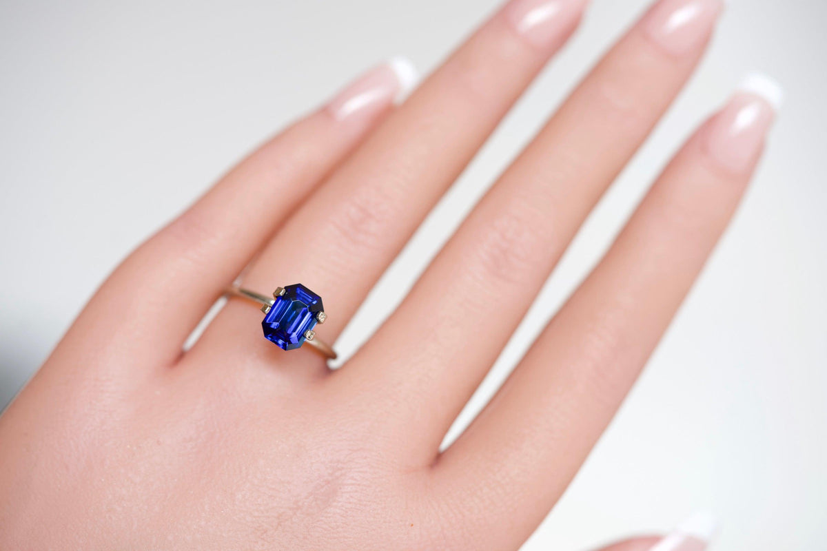3.18 ct Deep Blue - Royal Blue Sapphire GIA Certified Heated Emerald Cut Gem