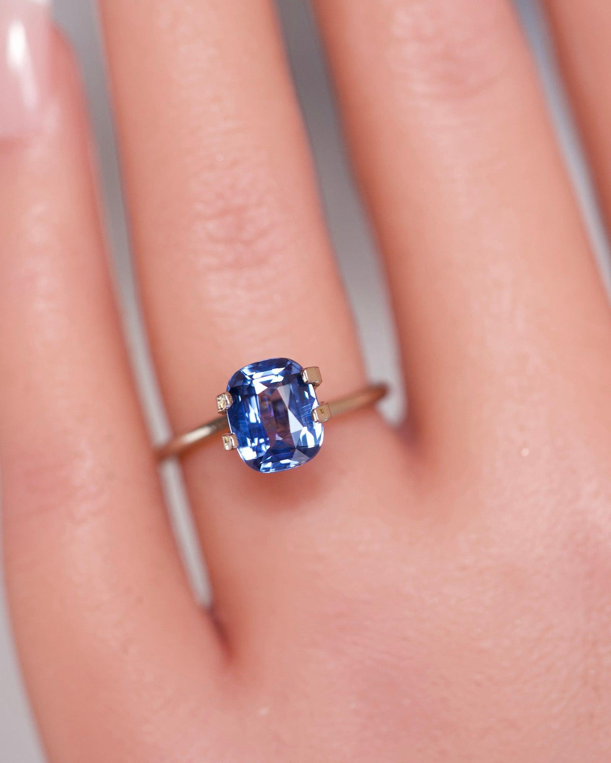 2.58 ct Vivid Medium Blue Sapphire GIA Certified Unheated Cushion Cut Gemstone