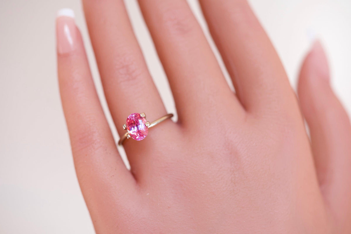 2.58 ct Vivid Pink Sapphire GIA Certified Unheated Oval Cut Gemstone