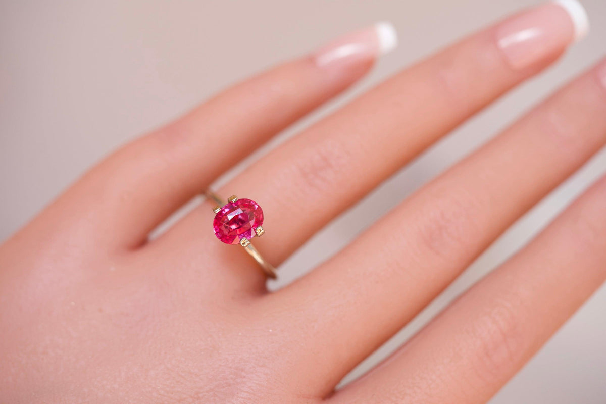 2.05 ct Intense Pink Sapphire GIA Certified Unheated Oval Cut Gemstone