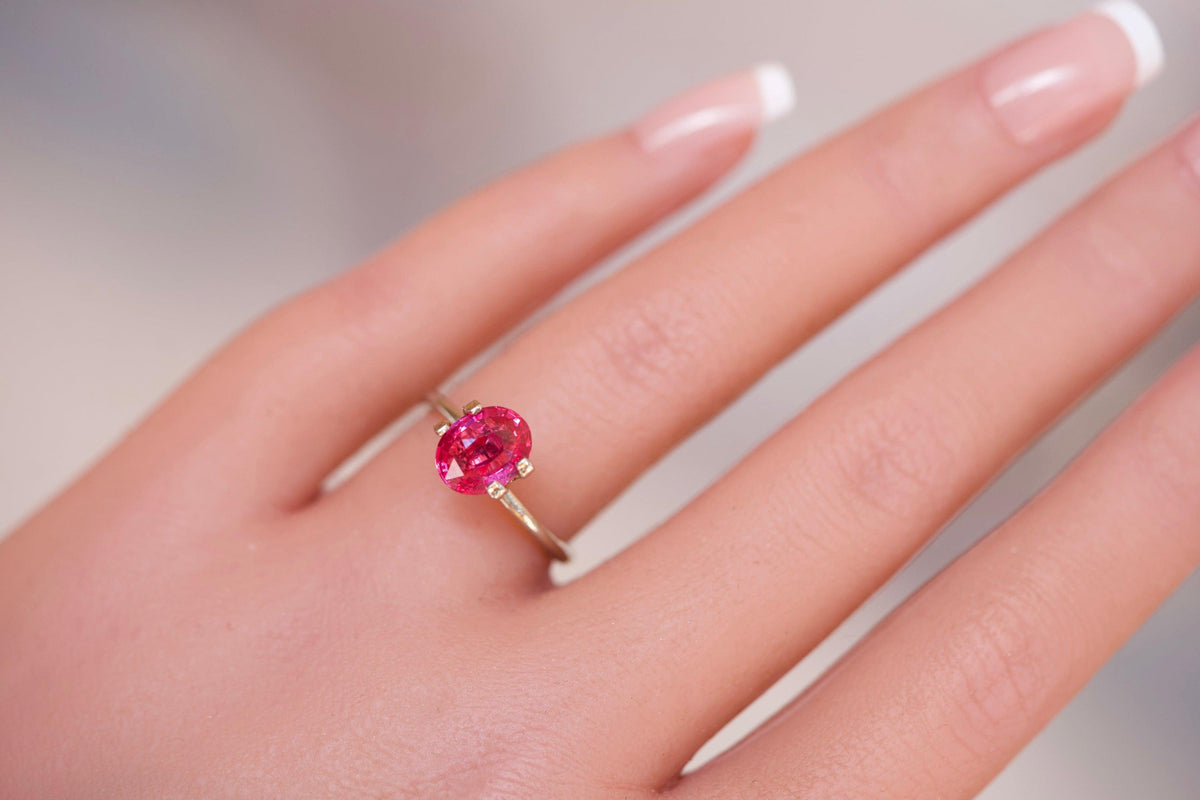 2.05 ct Intense Pink Sapphire GIA Certified Unheated Oval Cut Gemstone