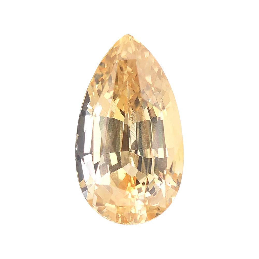 3.56 ct Peach Sapphire GIA Certified Unheated Pear Cut Gemstone