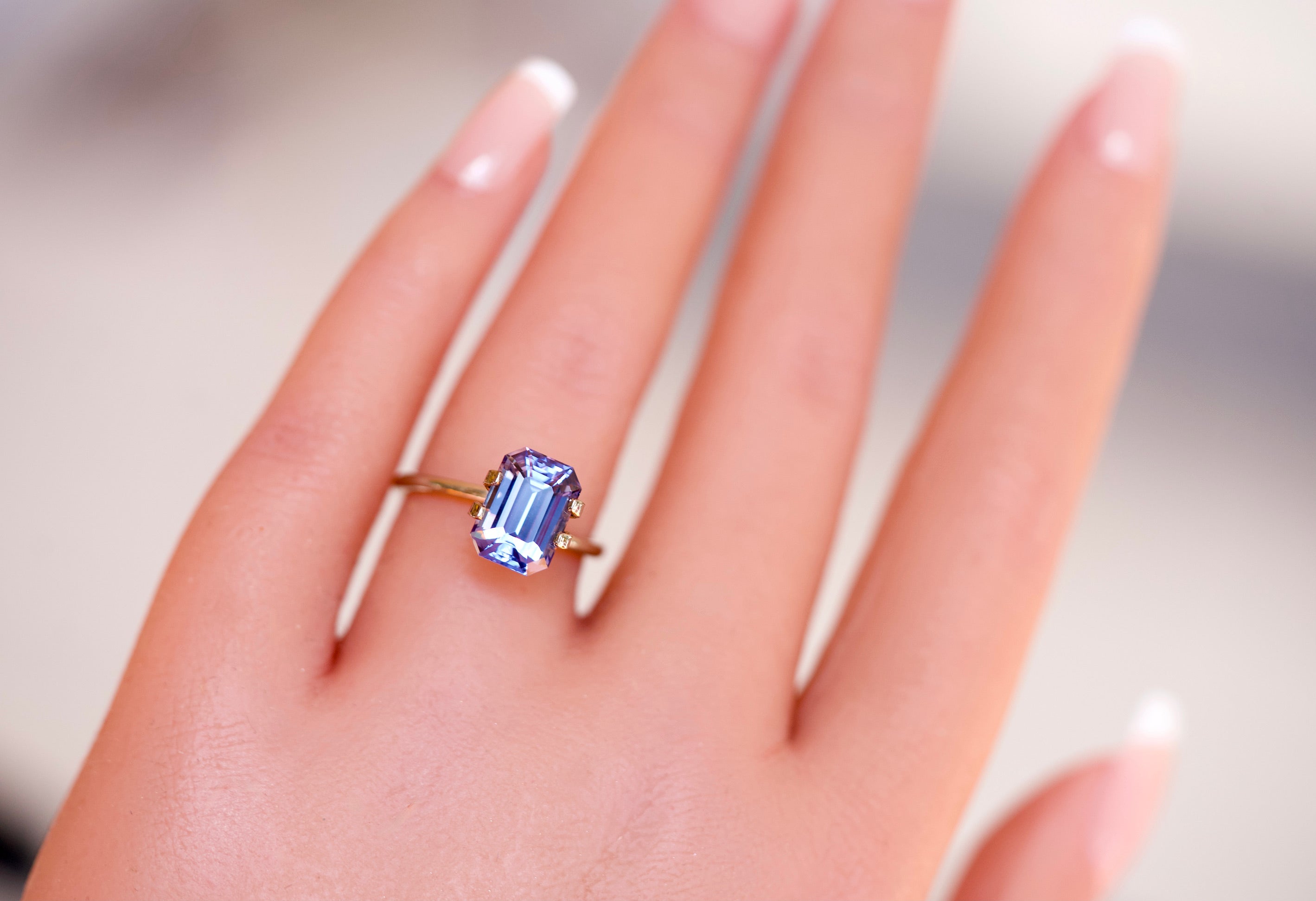 4.13 ct Midnight Navy Sapphire GIA Certified Unheated Emerald Cut Gem