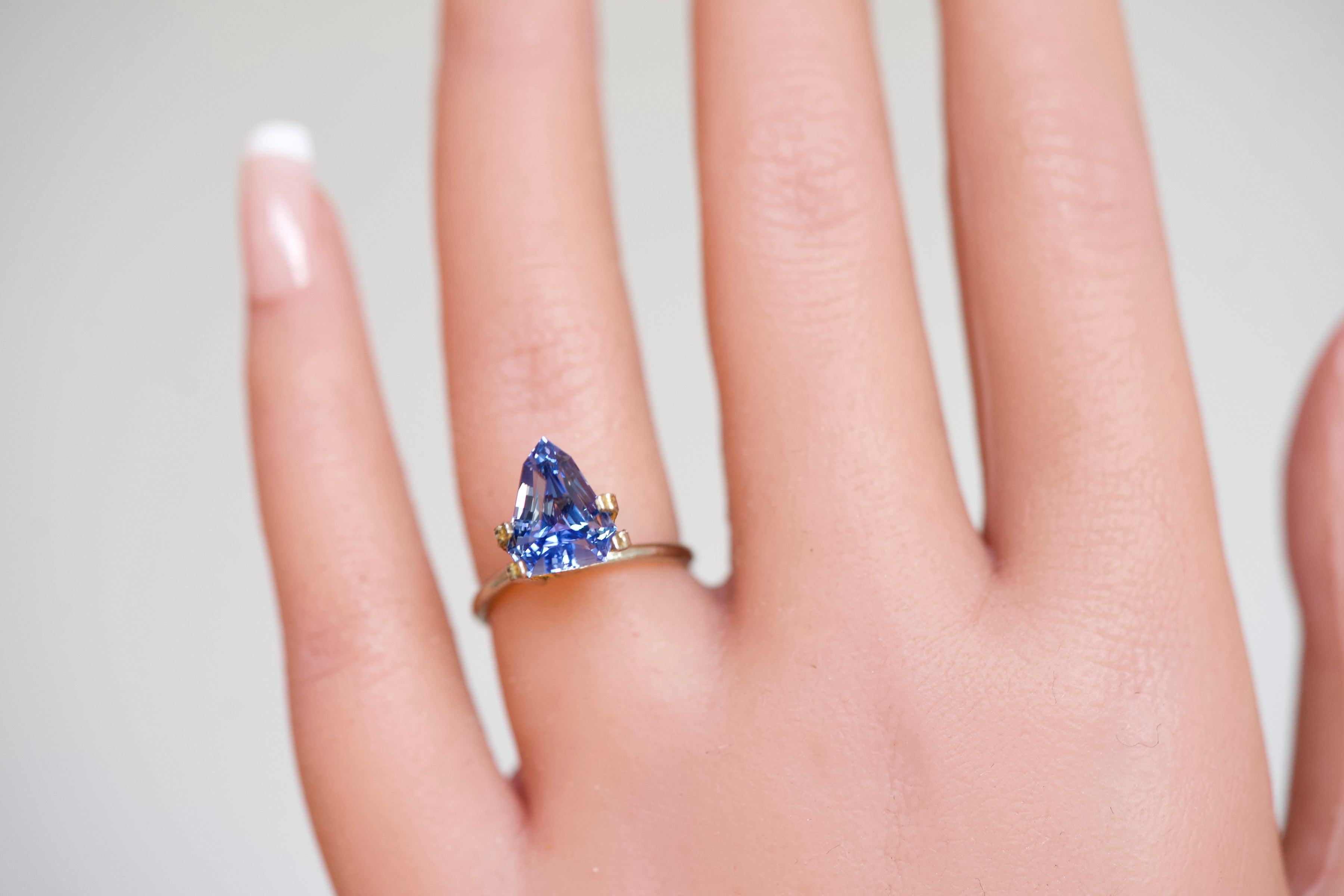 3.12 ct Cornflower Blue Sapphire Shield Cut Unheated Gem