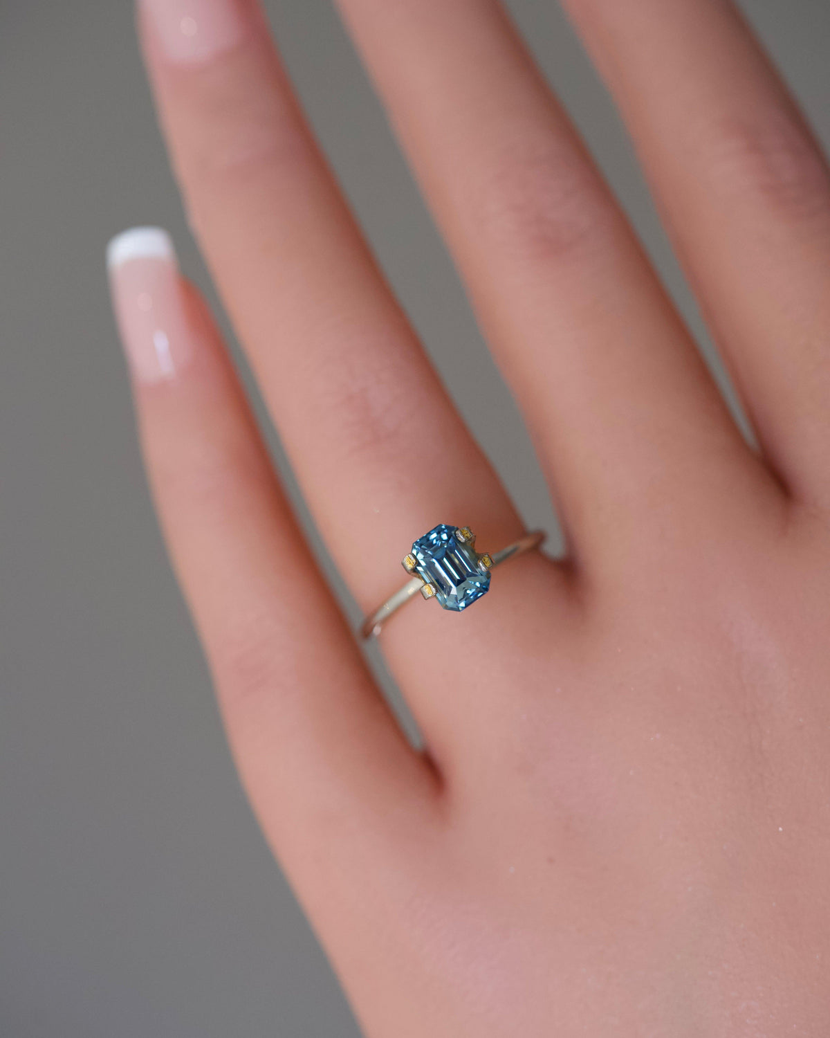 2.09 ct Aqua Blue Emerald Cut Ceylon Sapphire Unheated Gemstone