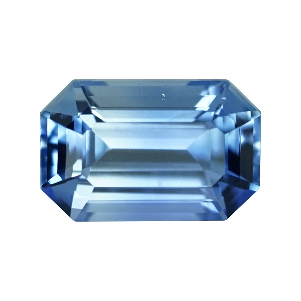 1.20 ct Blue Yellow Bi-Colour Sapphire Emerald Cut Natural Unheated