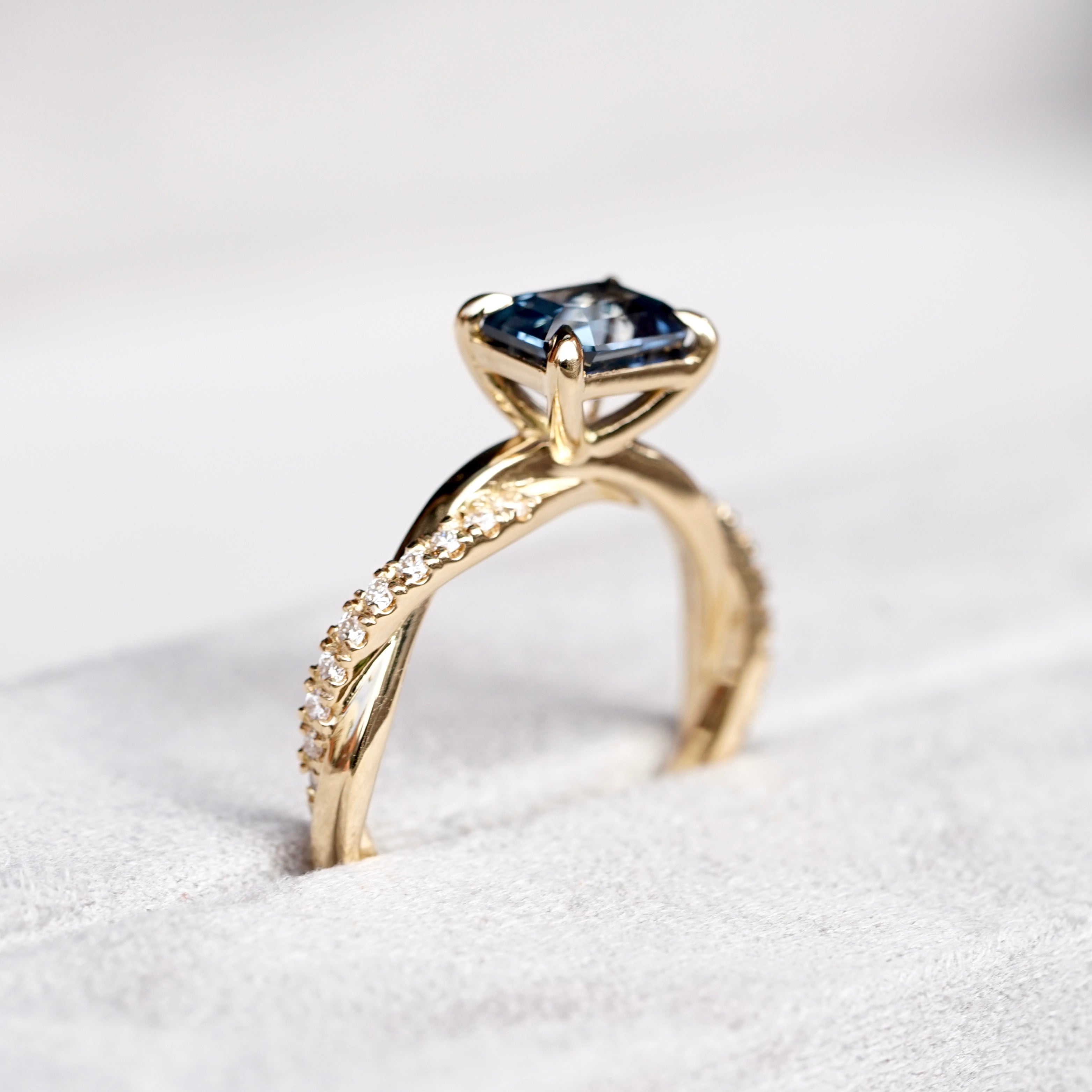 East West Sapphire Engagement Ring