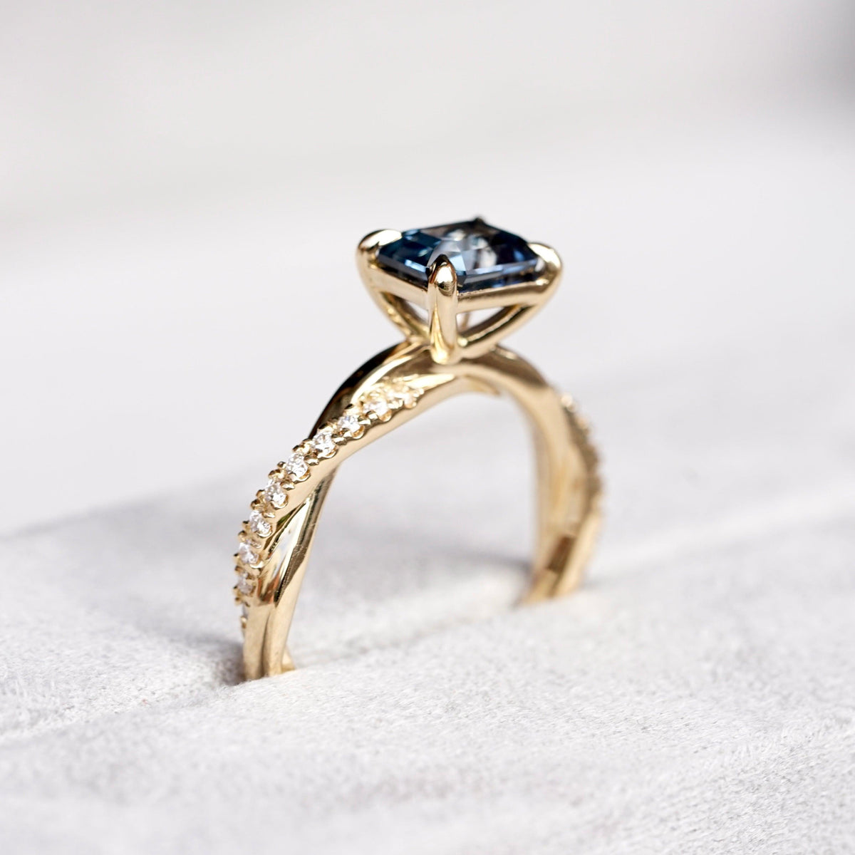 East West Sapphire Engagement Ring