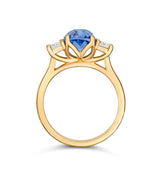 Cornflower Blue Sapphire Trilogy Engagement Ring