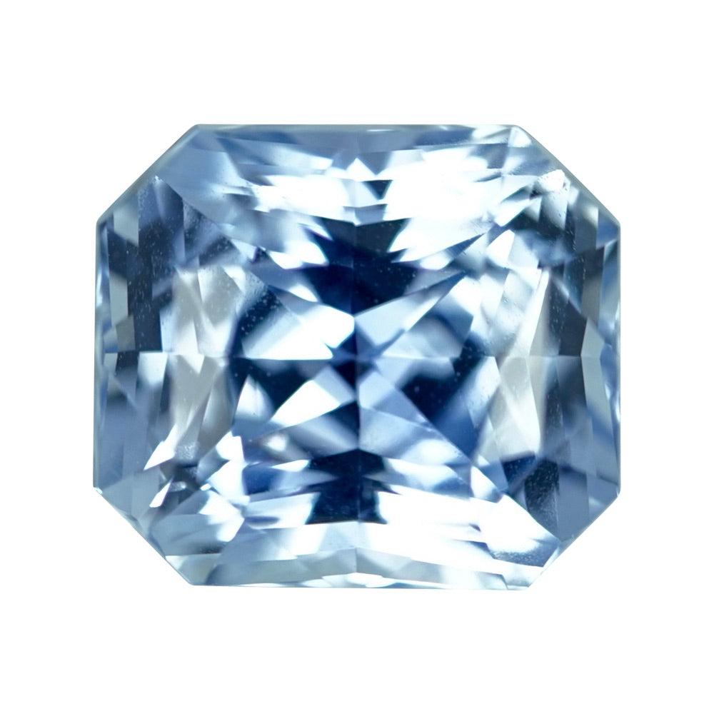 3.26 ct Vivid Sky Blue Sapphire Radiant Cut Natural Unheated