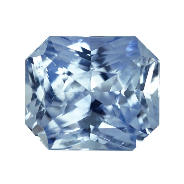 4.08 ct Sky Blue Sapphire Radiant Cut Natural Heated
