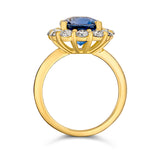 cushion blue sapphire halo ring with diamonds