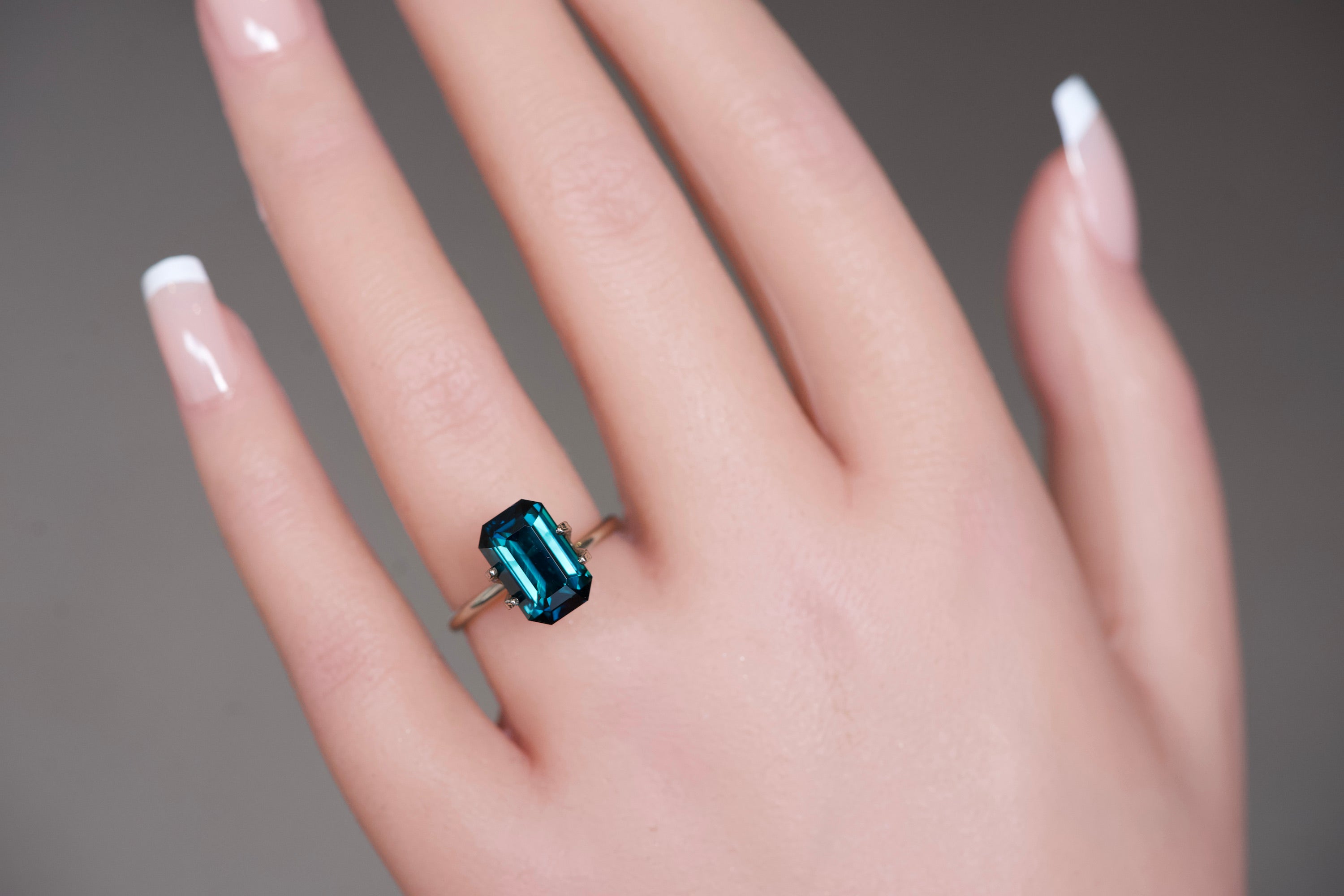 4.56 carat Teal Emerald Cut Madagascar Sapphire