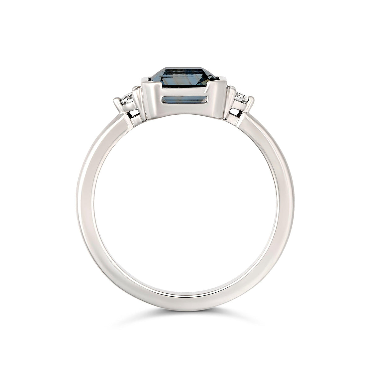 Light Grey Sapphire Trilogy Ring