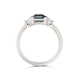 Light Grey Sapphire Trilogy Ring