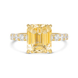 Champagne Yellow Sapphire Diamond Gold Engagement Ring