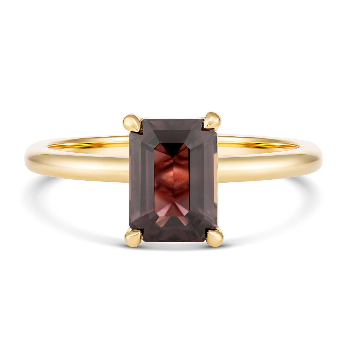 Solitaire Chocolate Brown Sapphire Ring
